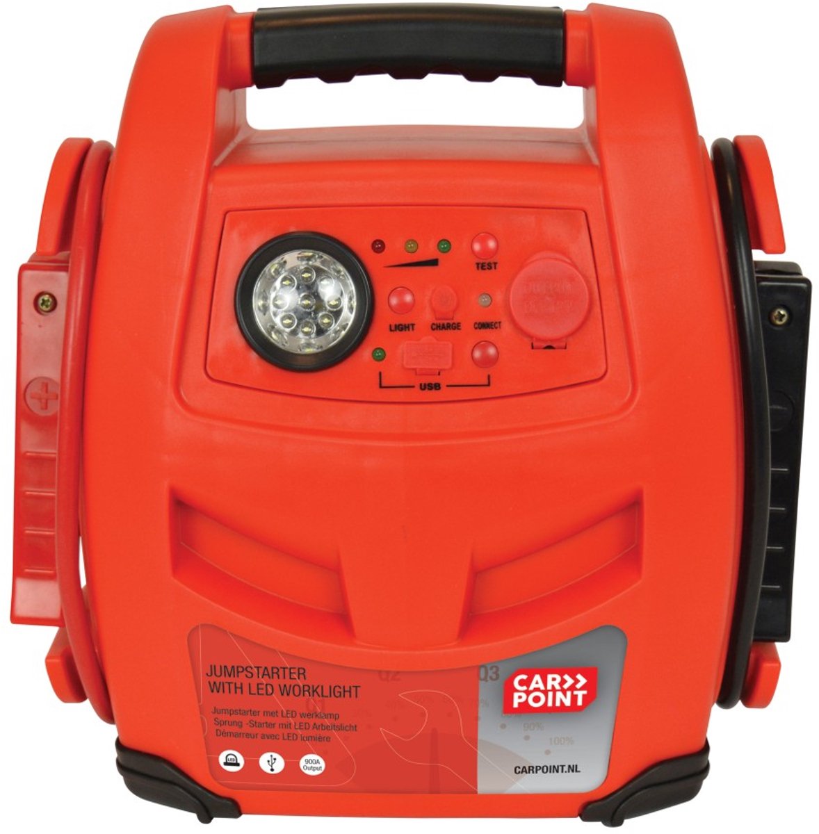 Jumpstarter 900A con arancione lampada a led