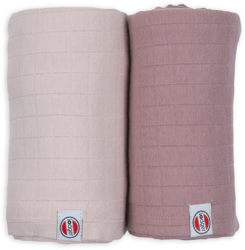 Fasce Lodger - panni idrofili - rosa viola - 110x110 cm - 2 pezzi - cotone biologico - pannolino idrofilo