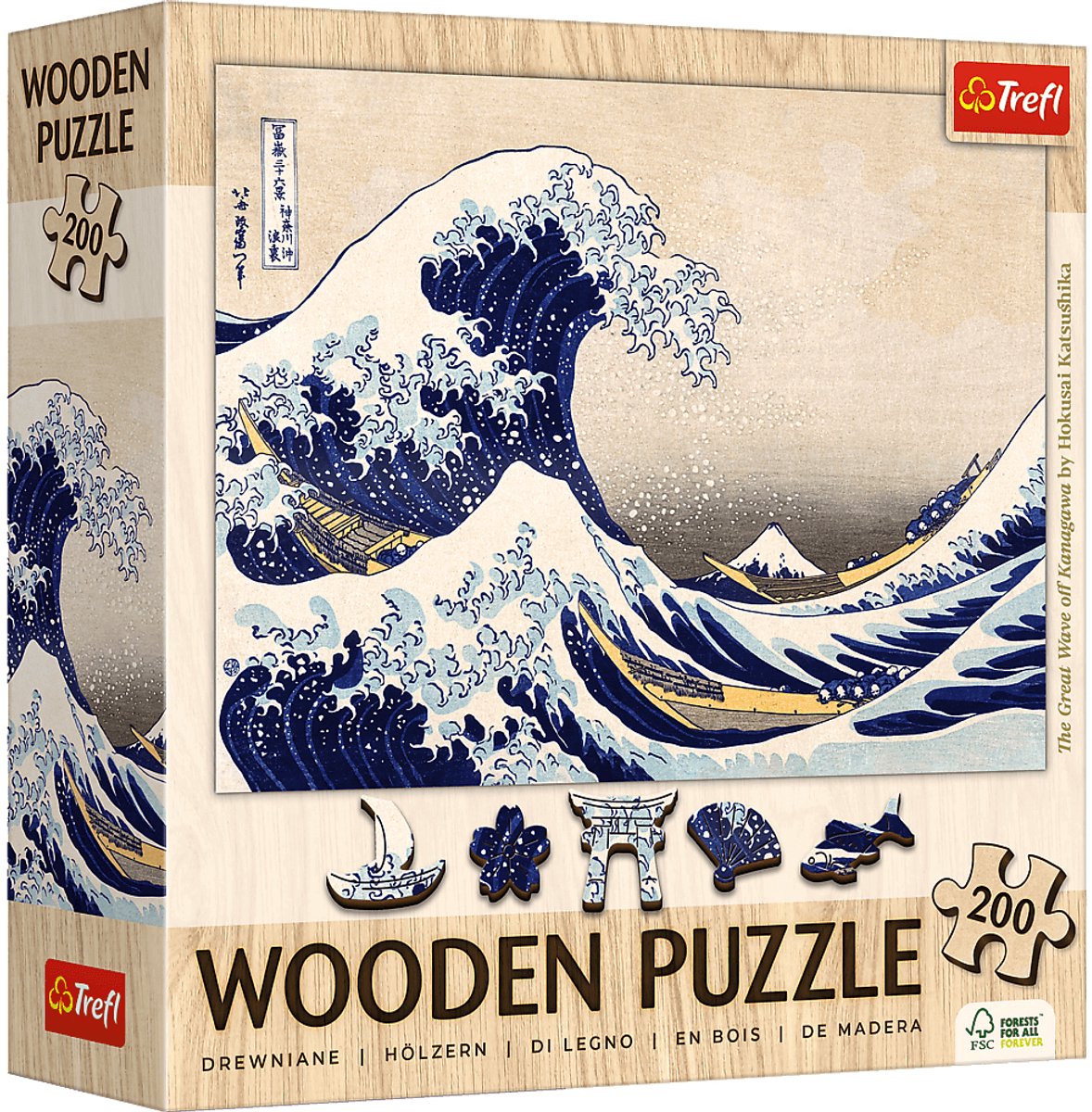 Trefl puzzel - the great wave off kanagawa - hokusai katsushika - 200 xxl stukken.
