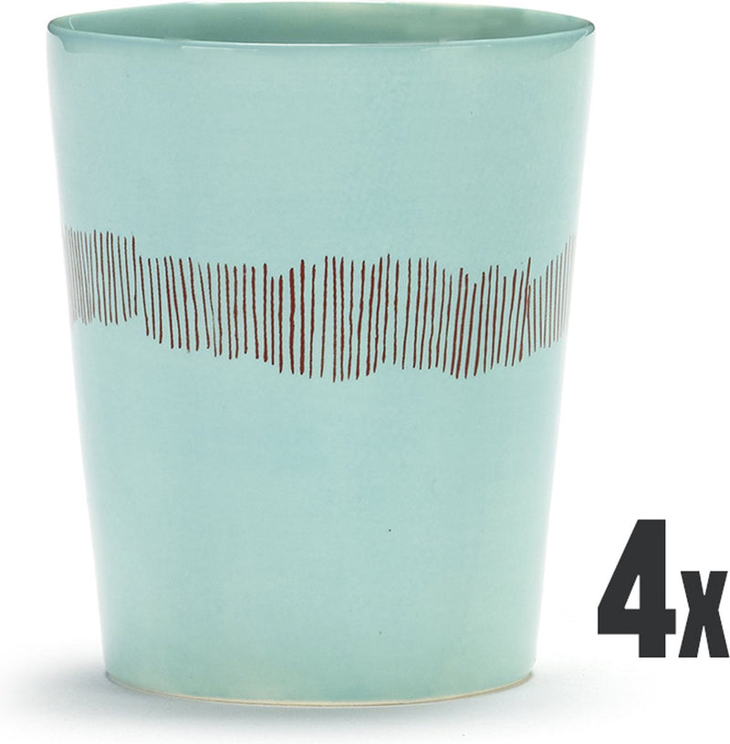 Serax - festa ottolenghi - tazza da tè - azzurro blu rosso - 8 ø - 4 pezzi