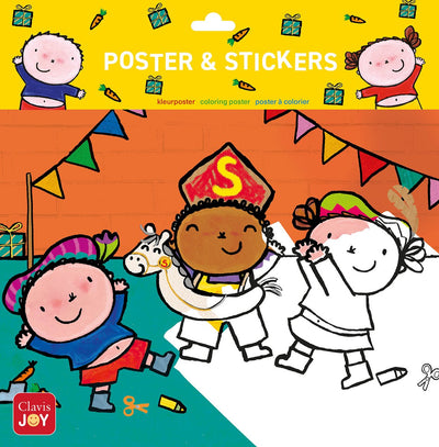 Poster da colorare Clavis Joy Karel e Kaatje suonano a Sinterklaas