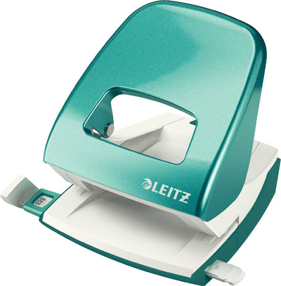 Perforadora Leitz nexxt wow - 2 agujeros - perfora hasta 30 hojas - azul hielo metalizado