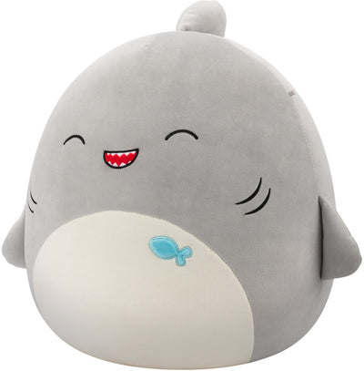 Squishmallows - gordon - tiburón gris con ojos felices - peluche 40cm