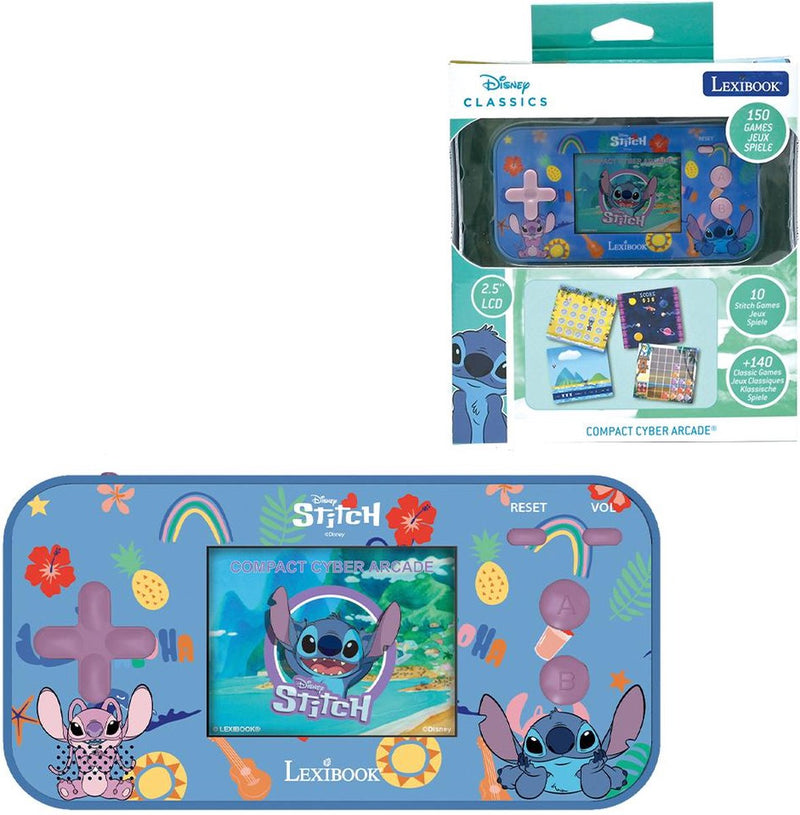Console da gioco tascabile Lexibook Stitch compatta Cyber Arcade® con LCD a colori da 2,5'' e 150 giochi, di cui 10 dell'universo Disney Stitch