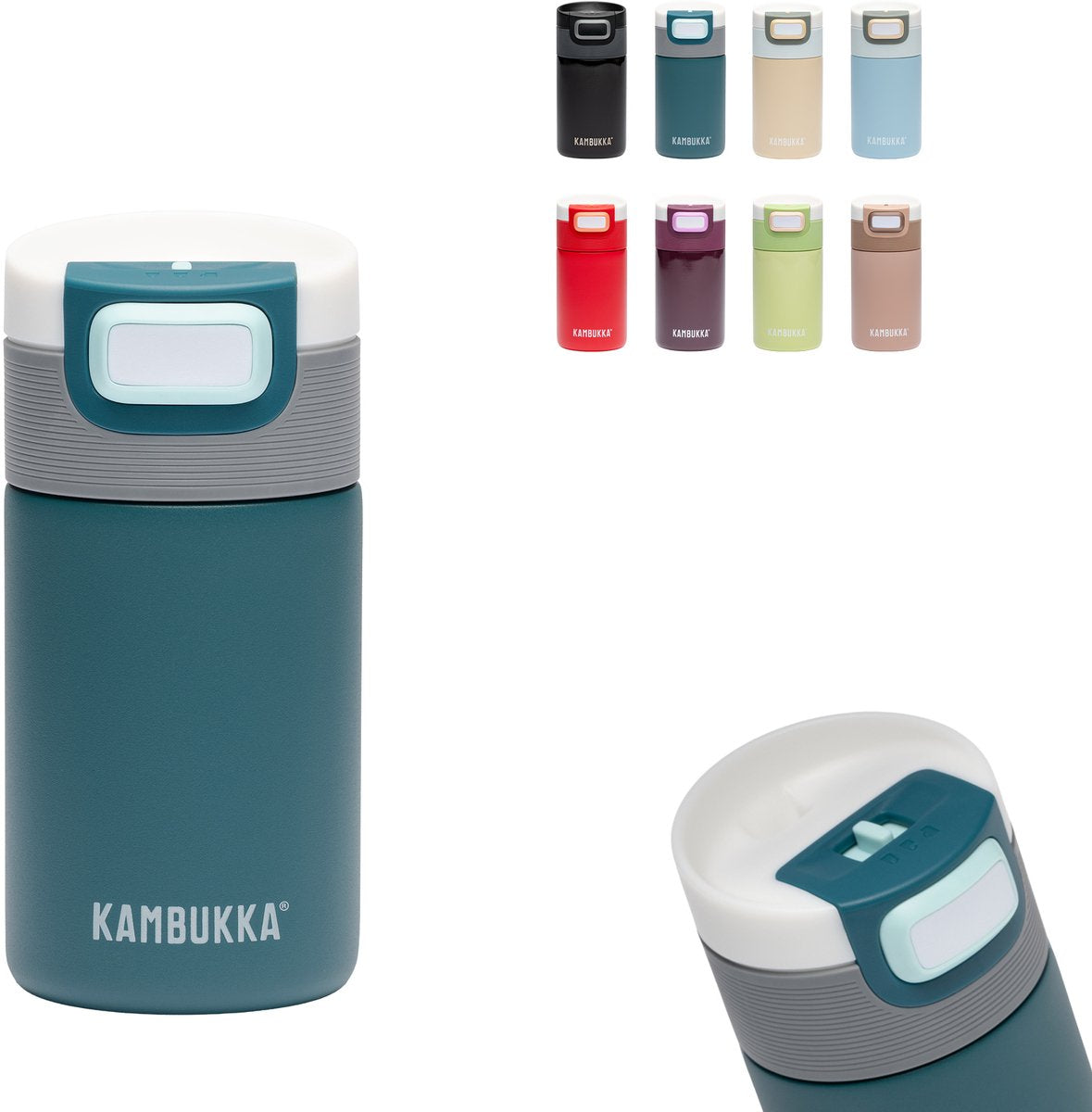 Thermos Kambukka Etna 300 ml - thermos facile da pulire - tazza da caffè a prova di perdite da portare via - blu verde