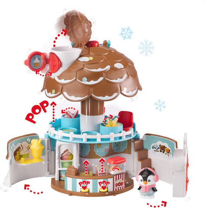 Set de juego Klorofil la piña - tienda de dulces - casa de muñecas - juguete infantil interactivo - con figura de la familia de los pingüinos - a partir de 18 meses - 5 piezas