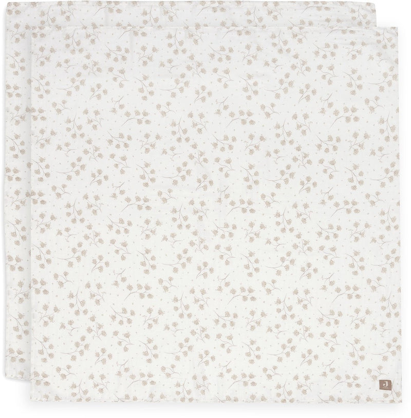 Jollein hydrofiele doek large - 115x115cm - leafy dreams - 2 stuks