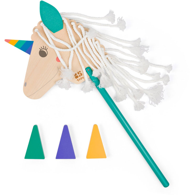 BS Toys Cavallo hobby in legno con unicorno - 4 pezzi.