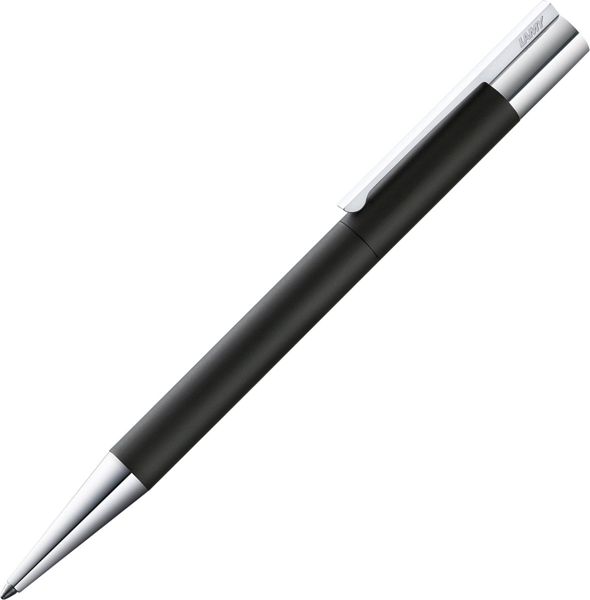 Bolígrafo Lamy scala 280 – de acero inoxidable – en negro mate, con sistema giratorio, grosor de escritura m, recambio grande en negro