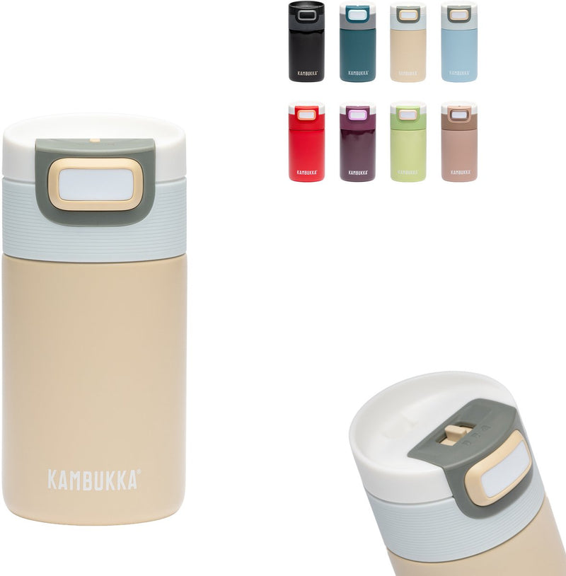 Thermos Kambukka Etna 300 ml - thermos facile da pulire - tazza da caffè a prova di perdite da portare via - beige