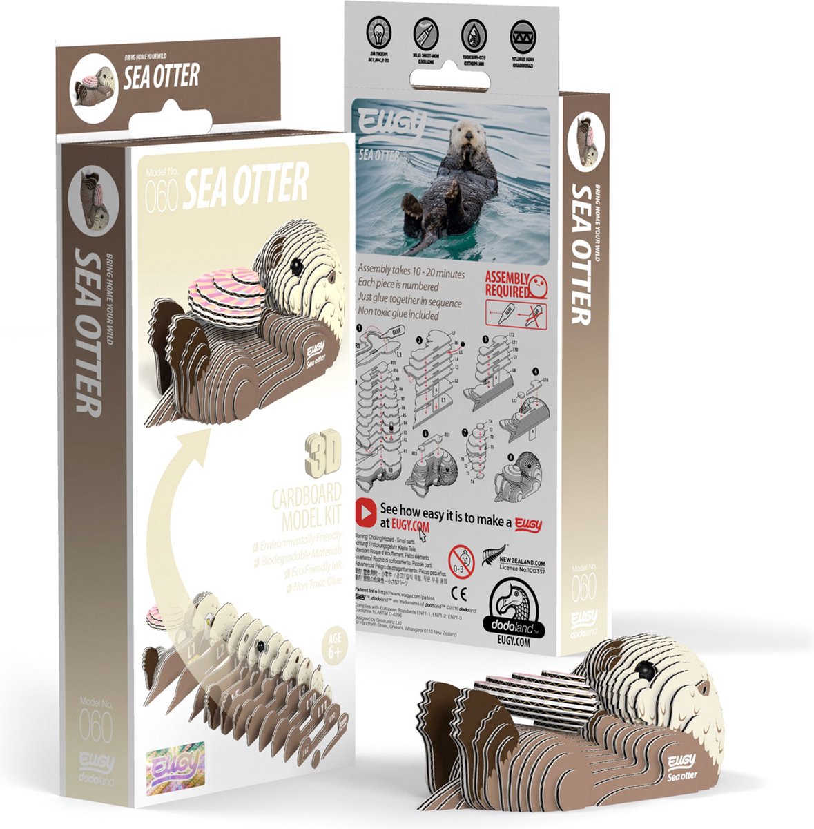 Eugy 3d puzzel - zeeotter - zeedieren - duurzaam - verzamel ze allemaal - 6 jaar