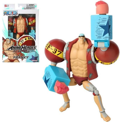 Bandai – anime heroes one piece – franky – manga figure 17 cm – articulated franky figure – official one piece license – collection – children's toys 4 years and + – 36938