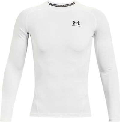 Maglia sportiva da uomo Under Armour UA HG Armor Comp LS-WHT - bianca - nera
