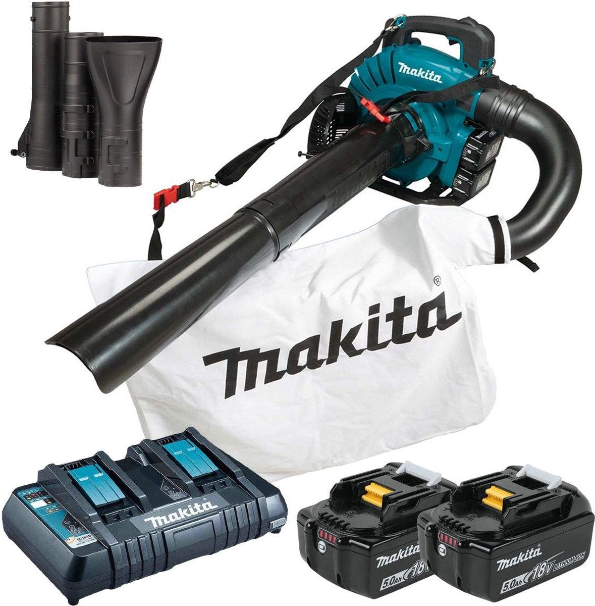 Soplador de hojas a batería Makita - aspirador 2x18v 5.0ah