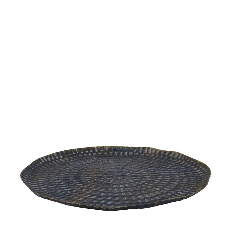 Dijk natural collections dienblad metaal zwart goud ø38cm