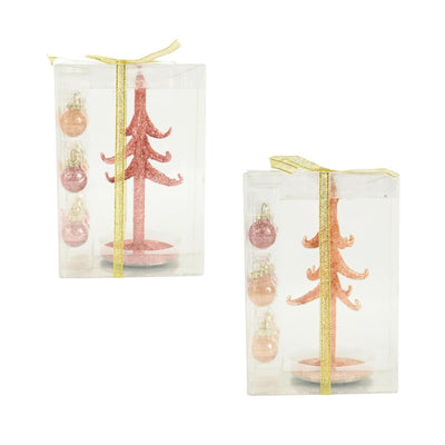 Arbol de navidad brillante nude 15cm 2 surtidos