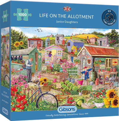 Gibsons - life on the allotment (by janice daughters) - 1000 pieces 68×49cm (w×h) - jigsaw puzzle for adults