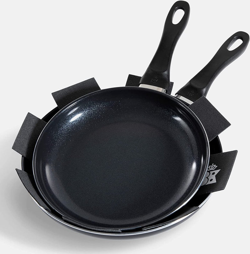 Set padelle Bk vivid 2 pezzi - 24 28 cm - rivestimento antiaderente senza pfas - padella a induzione - padella in ceramica - resistente al forno fino a 160°c - manici freddi - nero