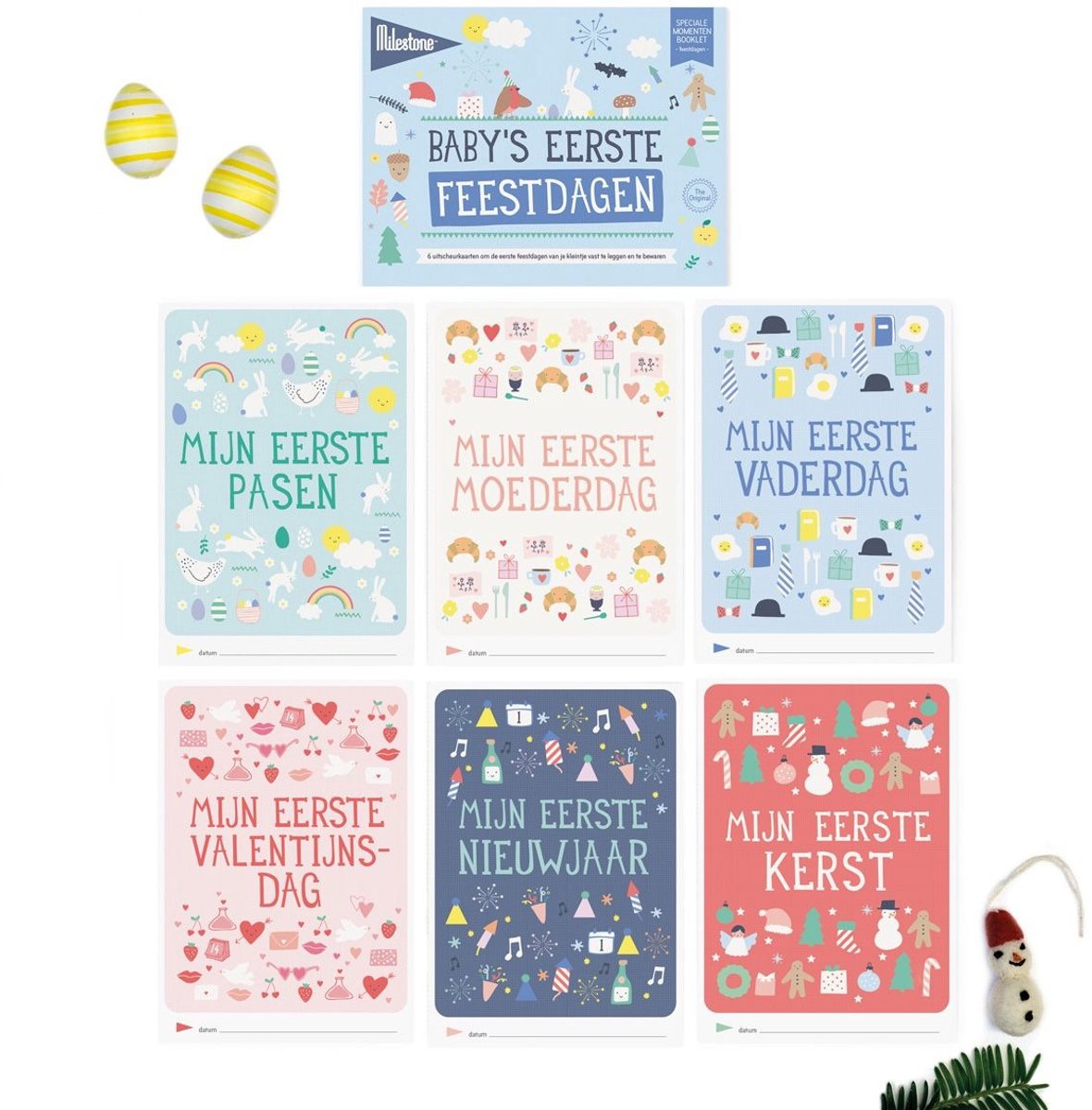 Tarjetas de hitos primeras vacaciones (nl) papel 10x15 cm 6 piezas