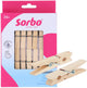 Mollette in legno Sorbo – set da 36 – certificate FSC® – extra resistenti con molla a 7 giri
