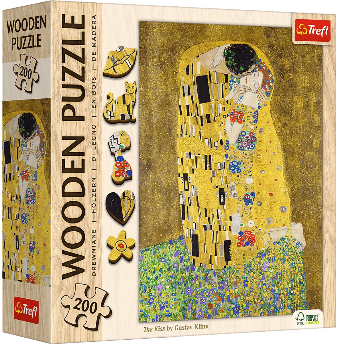 Puzzle in legno Trefl il bacio Gustav Klimt FSC mix 70% 200 pezzi.