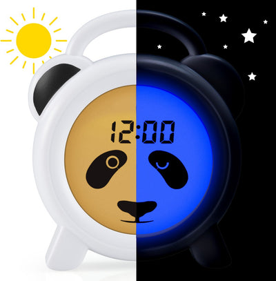 Alecto bc100panda – trainer per il sonno per bambini – sveglia per bambini con lampada notturna – panda