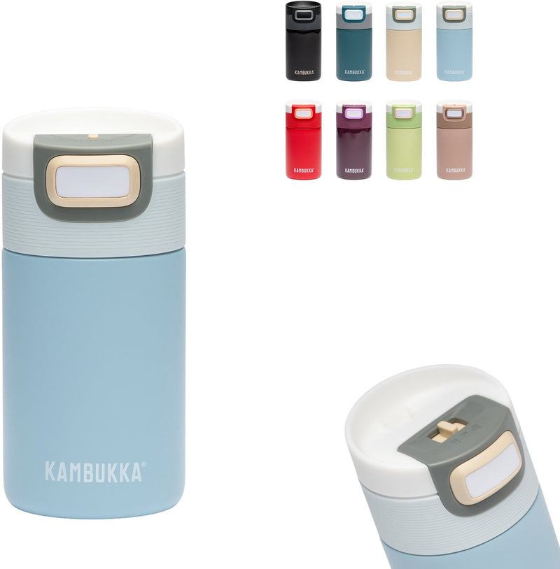 Thermos Kambukka Etna 300 ml - thermos facile da pulire - tazza da caffè a doppia parete a prova di perdite da portare via - azzurro