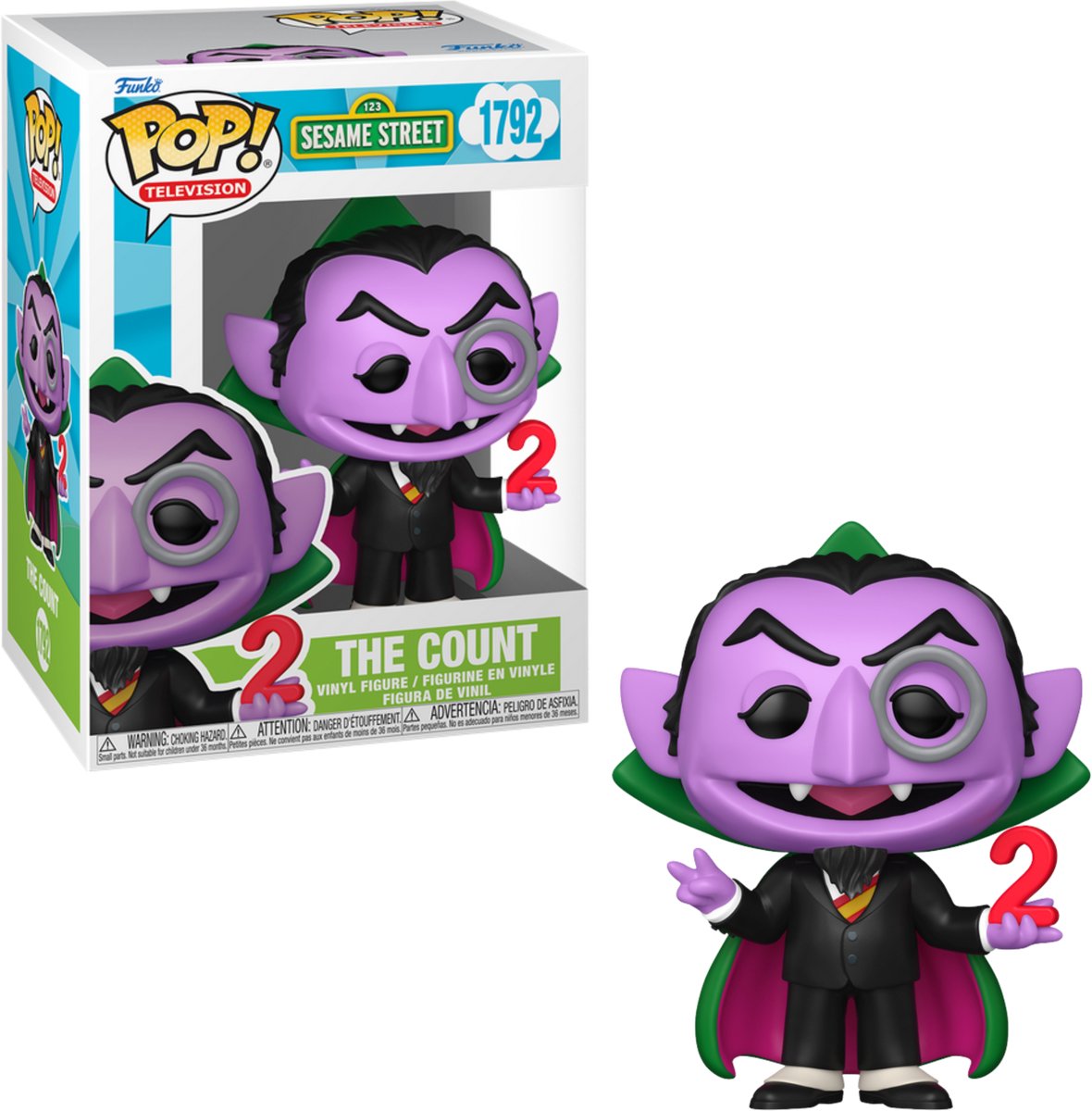 Funko plaza sésamo plaza sésamo - el conde (pop! televisión) figura de vinilo 1792 pop unisex! - neutro - estándar