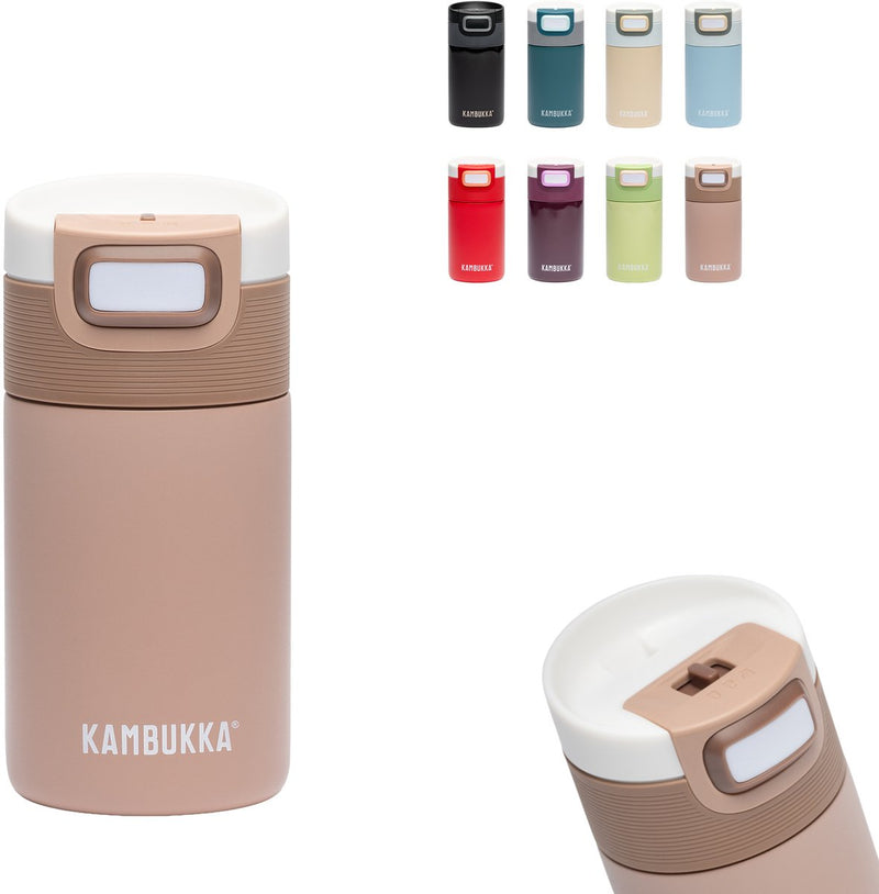 Taza termo Kambukka etna 300 ml - taza de café para llevar - fácil de limpiar - taza de café a prueba de fugas - taza de té - taza de viaje - colgante de canela