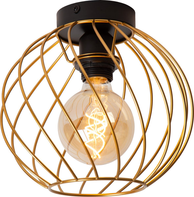 Lucide danza - lampada da soffitto (lampada da soffitto) - ø 25 cm - 1xe27 - ottone oro opaco