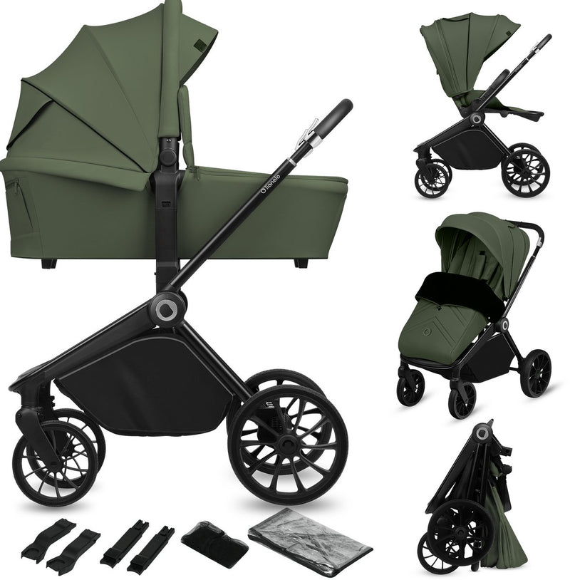 Lionelo mika plus - passeggino 2in1 - set XXL - versatile e tutto l'anno - ruote grandi - fino a 22 kg - funzionamento con una sola mano - per tutti i tipi di terreno - set di accessori