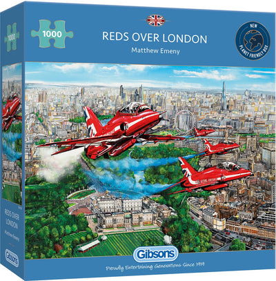 Gibsons - reds over london (by matthew emeny) - 1000 pieces 68×49cm (w×h) - jigsaw puzzle for adults