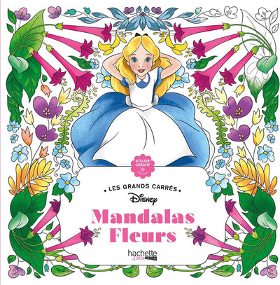 Hachette heroes les grands carrés disney mandalas fleurs - hachette - coloring book for adults