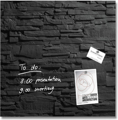 Sigel glass magnetic board - artverum - 48x48cm - anthracite slate - si-gl169