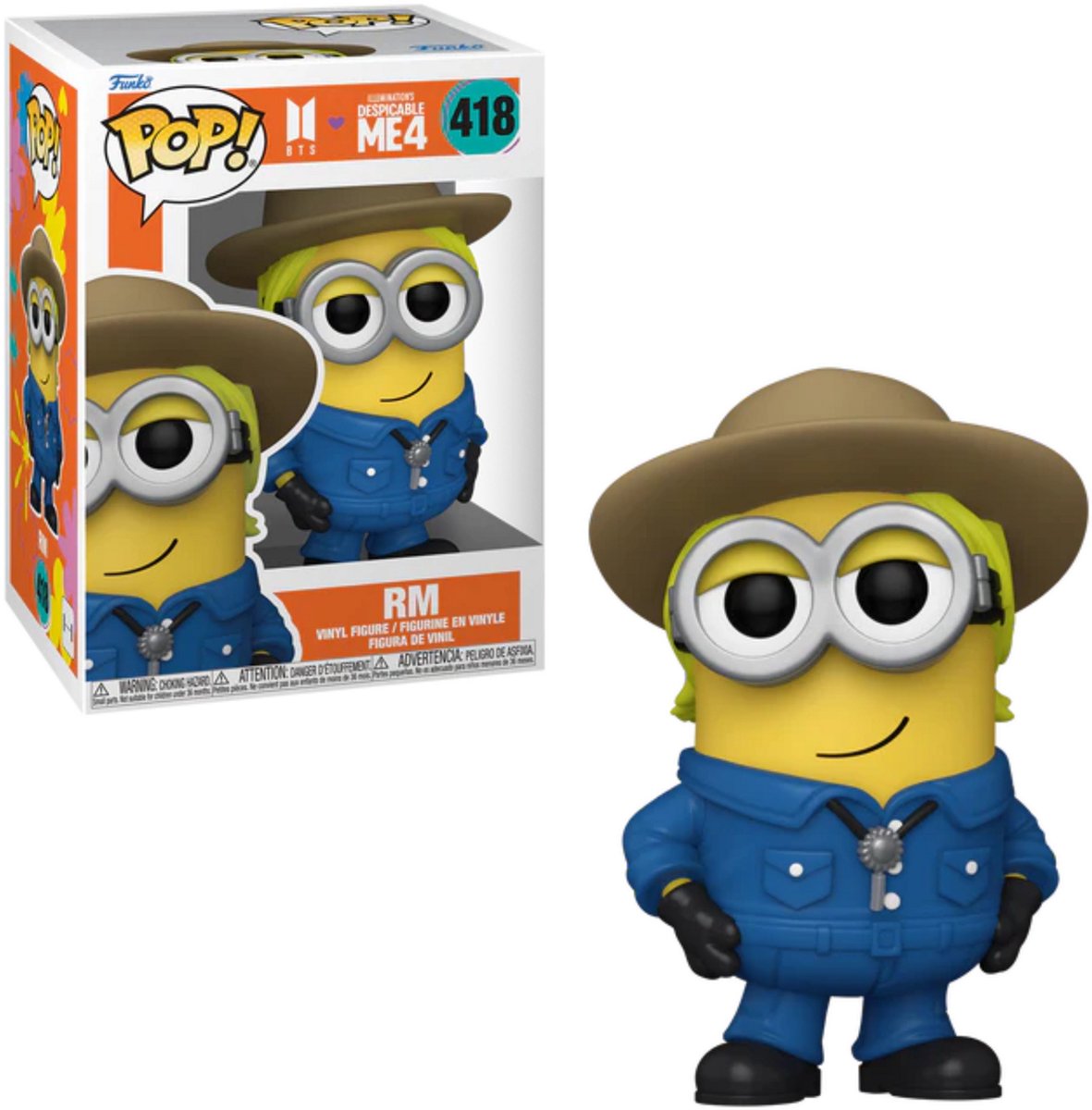 Funko minions despreciable me 4 - bts - rm figura de vinilo 418 pop! multicolor