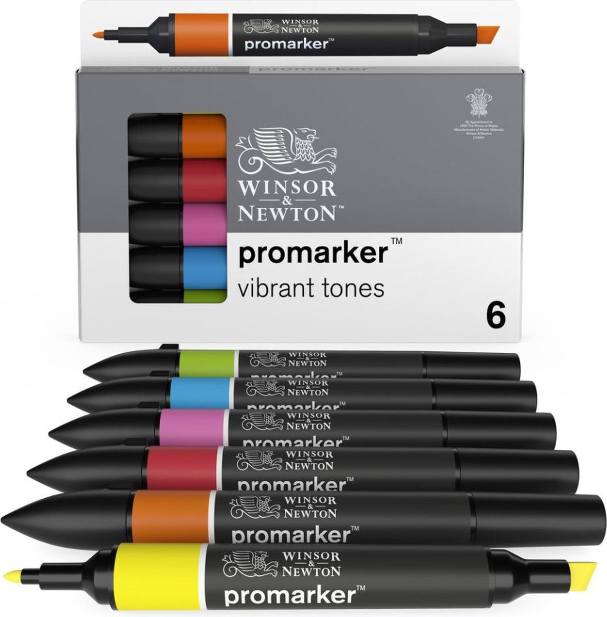 Winsor newton 0290110 promarker™ 6 vibrant tones | professionele layoutmarkers alcoholmarkers
