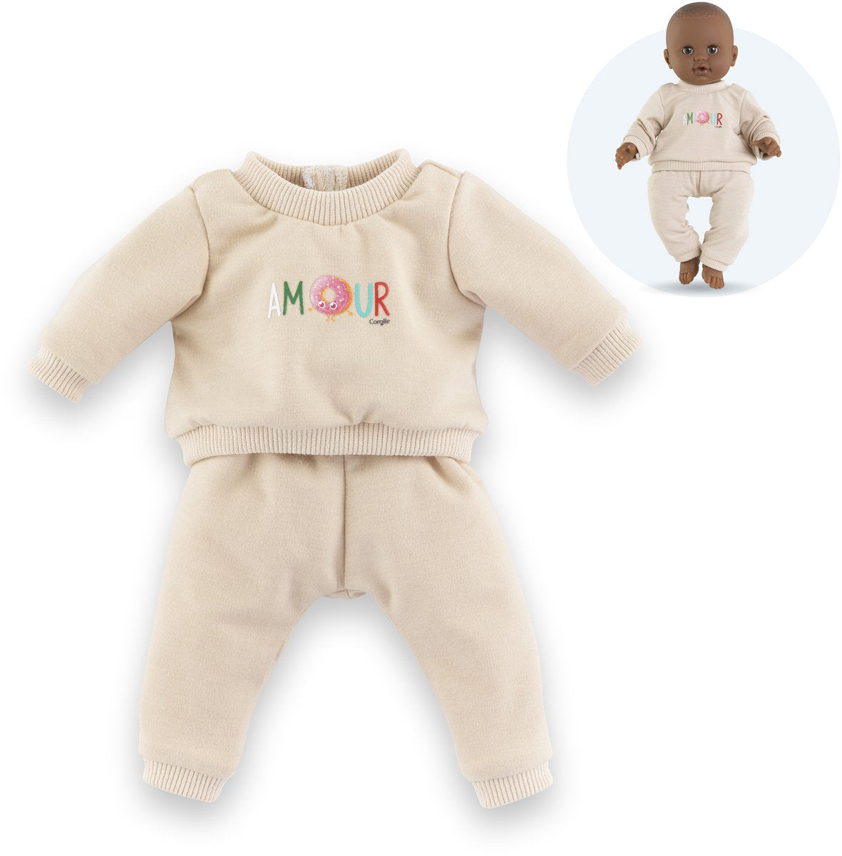 Traje de seguimiento de beige de corolle para baby pop, 36 cm
