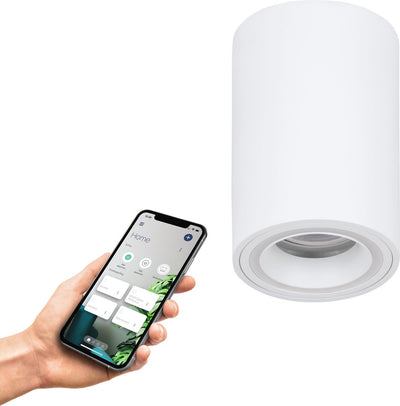 Lámpara de superficie inteligente eglo connect.z carosso-z - gu10 - 9,5 cm - blanca - luz blanca rgb regulable - regulable - zigbee