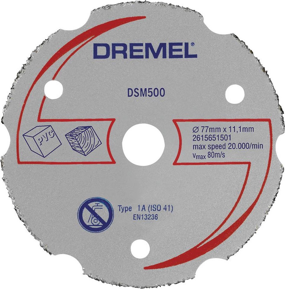 Dremel dsm500 2615s500jb disco de corte recto 77 mm 1 pieza(s) madera dura, madera blanda, madera contrachapada, laminado, plástico, gi