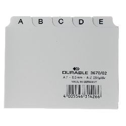 Índice de pestañas alfabético duradero a7 14,8x21cm pestaña 20 mm blanco