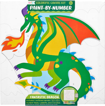 Pittura su tela colorizzante Ooly con kit numerico fantastico drago