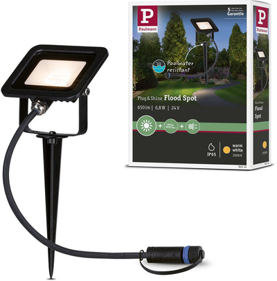 Paulmann Plug Shine LED Garden Spots Fluter Loose Spot IP65 3000K 6.8W Black