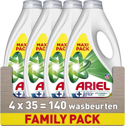 Detergente Ariel +toque de color lenor imparables - 4 x 35 lavados