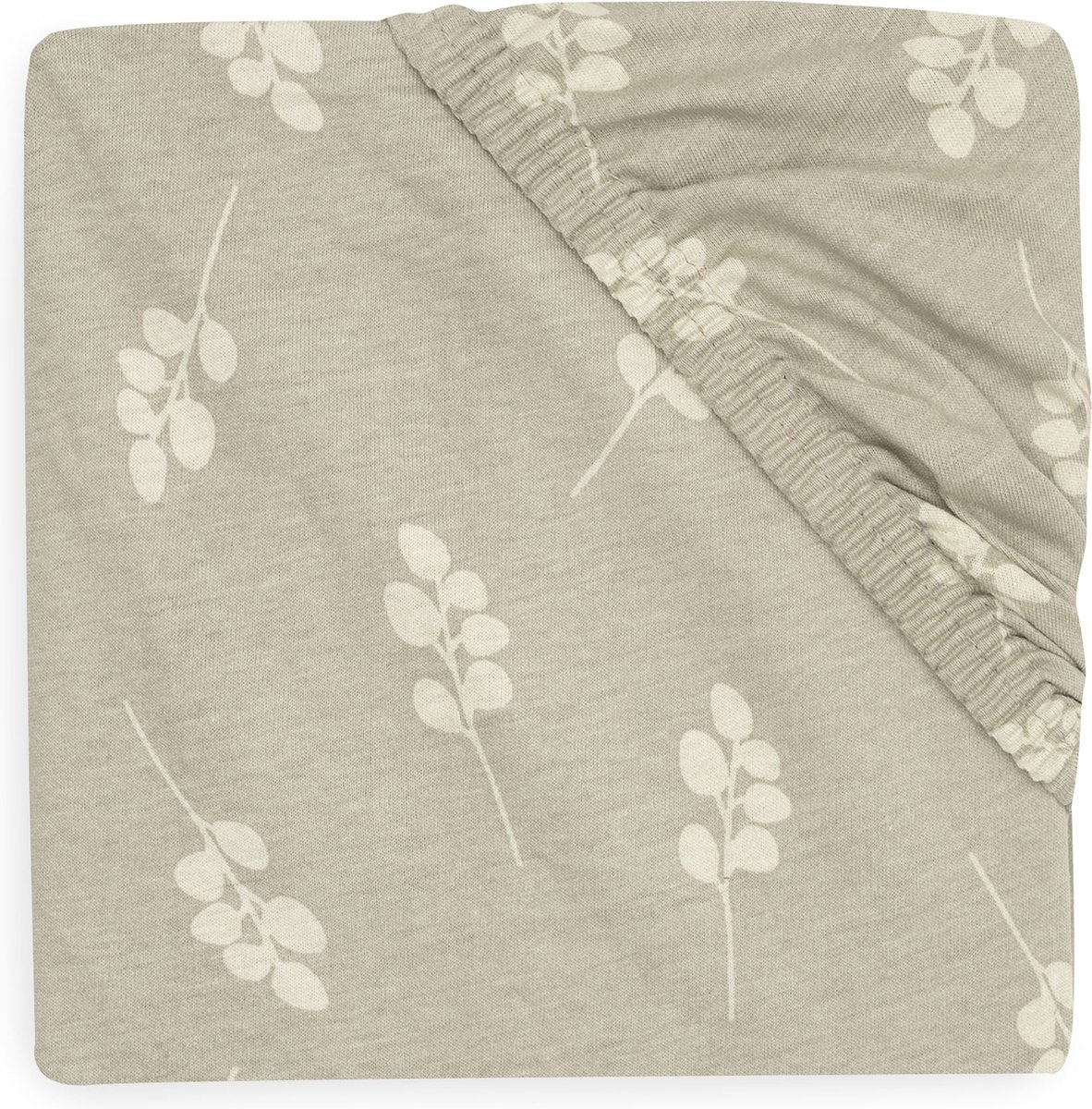 Jollein - sábana ajustable jersey 60x120cm - cuna, cama, cuna - ramita - verde oliva