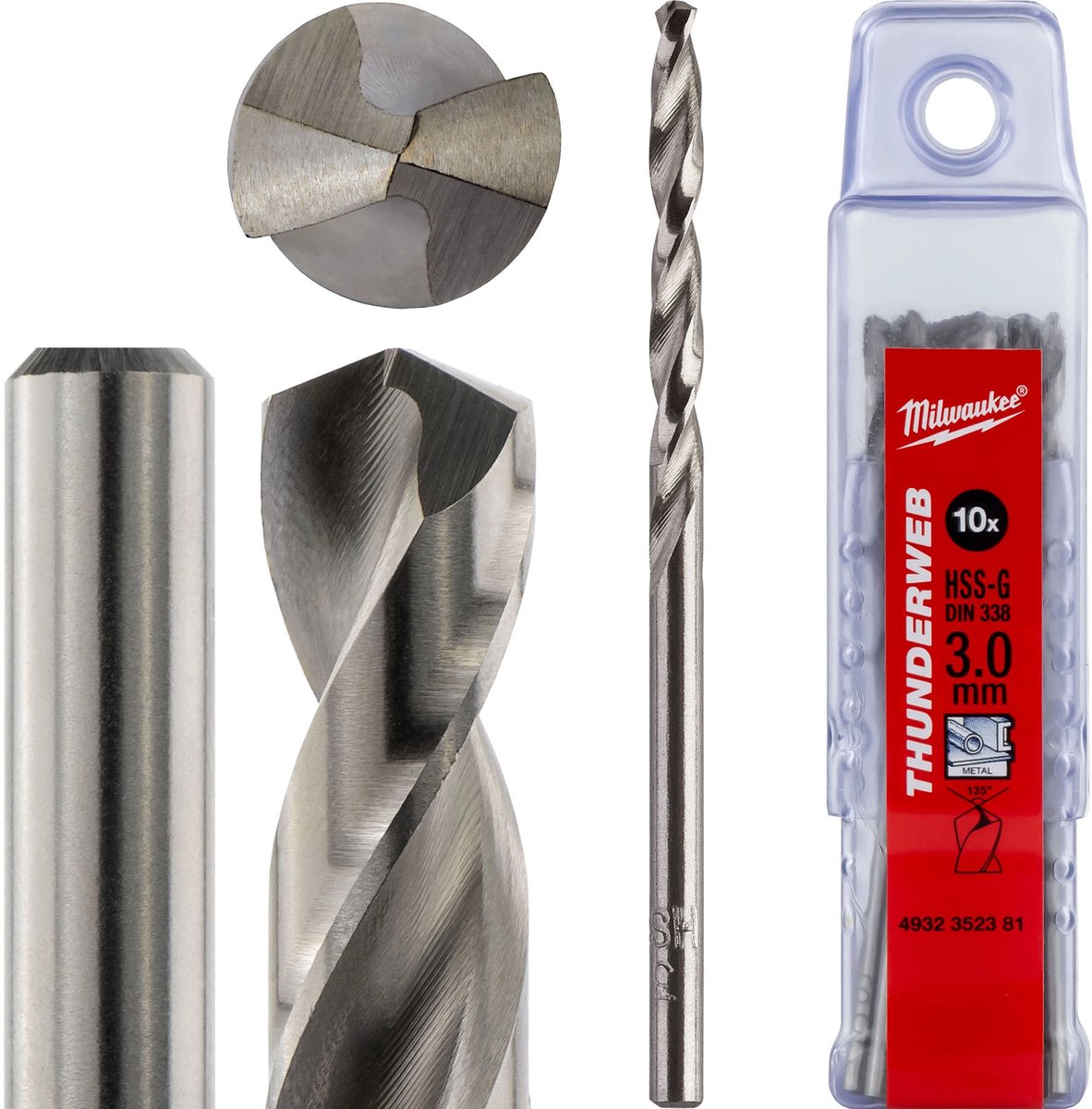 Punta per metallo Milwaukee 4932352381 Thunderweb HSS-G - 3 x 33 x 61 mm (10 pezzi)