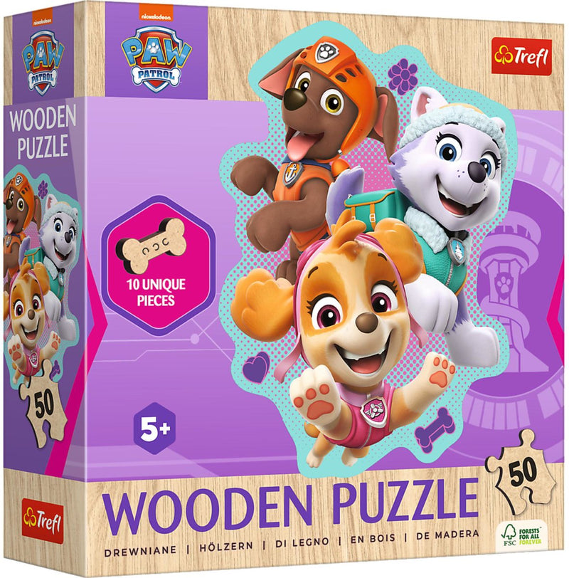 Trefl Paw Patrol Puzzle in legno 50 pezzi – Gioco educativo per bambini.