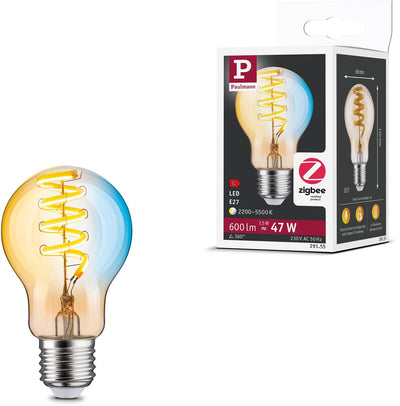 Paulmann Filamento 230 V Smart Home ZigBee 3.0 Lampadina LED E27 600LM 7,5W Bianco Dimmerabile Dimmerabile Oro