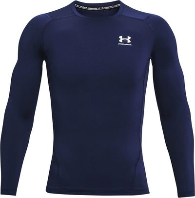 Under Armour UA HG Armor Comp LS-Blu Camiseta deportiva para hombre - medianoche azul marino - blanco