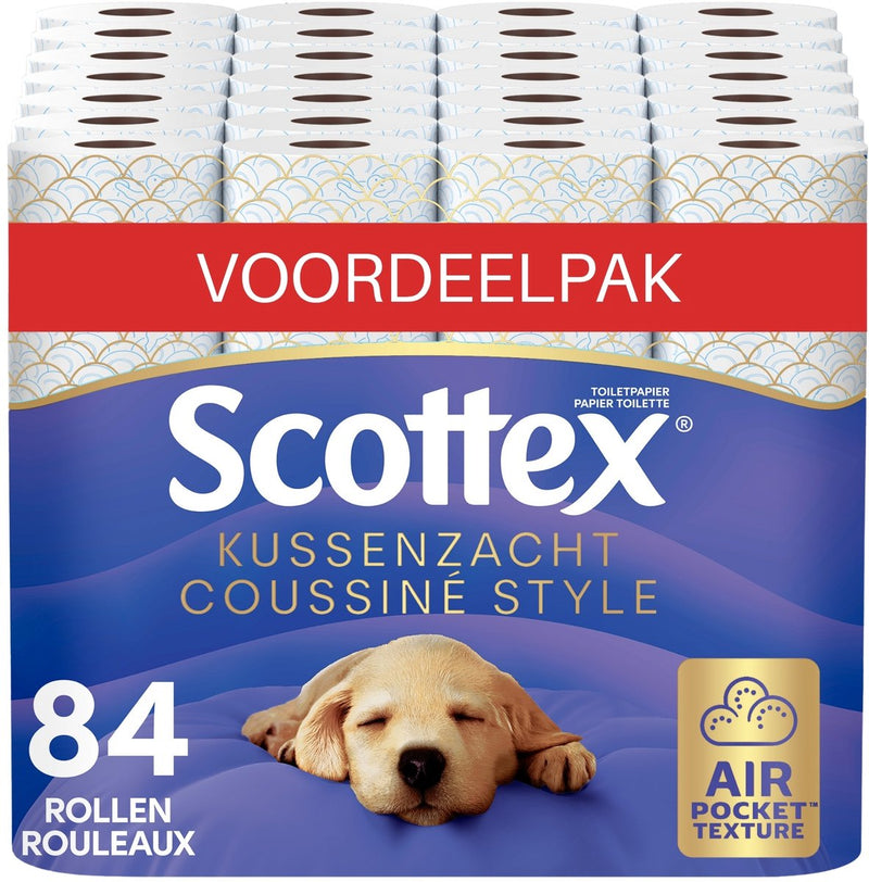 Papel higiénico Scottex ® - papel higiénico de diseño suave y acolchado - 84 rollos - máxima comodidad - embalaje económico