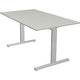 Bureau kerkmann 11021011 in hoogte verstelbaar lichtgrijs, zilver